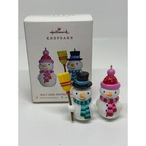 Hallmark 2018 Salt & Pepper Snowmen 2.25" Keepsake Christmas Ornament